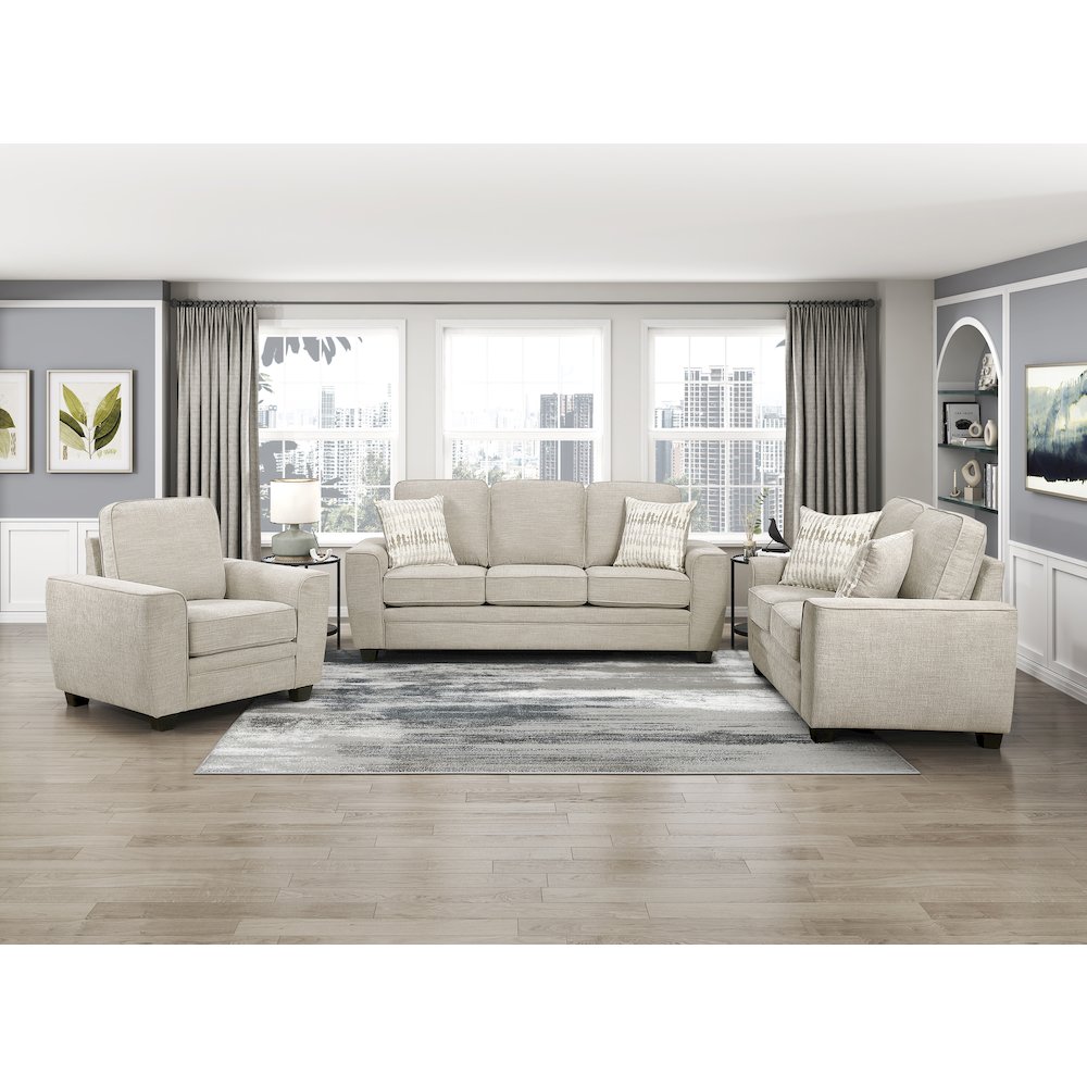 Zander Chenille Chair in Taupe. Picture 2