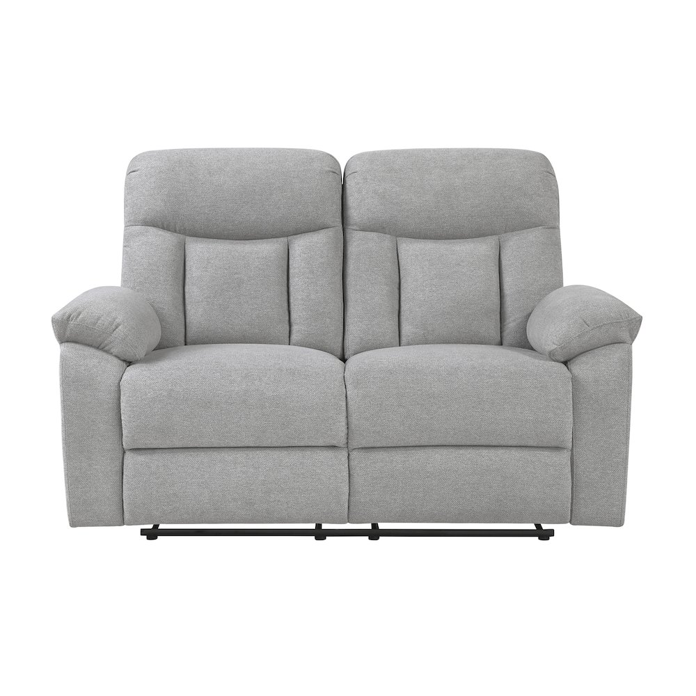 Jules Chenille Double Reclining Love Seat in Gray. Picture 4
