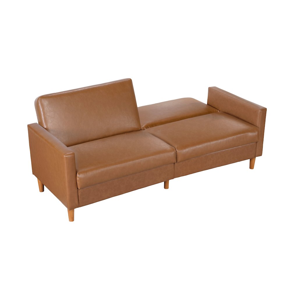 Carlton Faux Leather Elegant Lounger in Camel. Picture 10