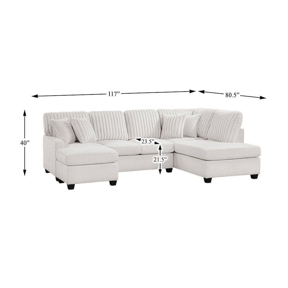 Lawson Cheniille, Corduroy 2-Piece Sectional with Left Chaise in Taupe. Picture 4