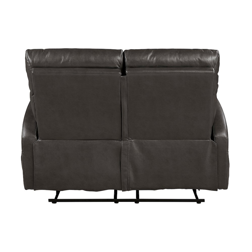 Allen Faux Leather Double Reclining Love Seat in Espresso. Picture 3