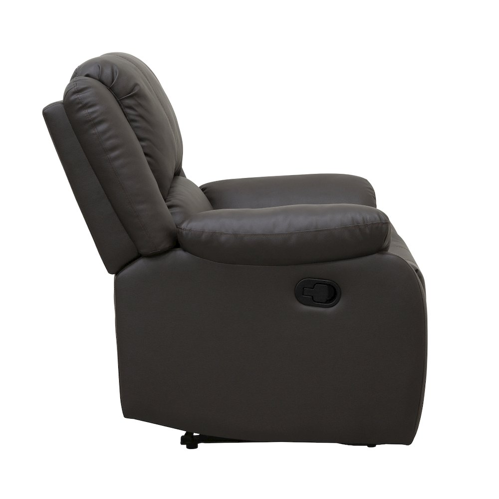 Lexicon Fairview Faux Leather Manual Recliner in Dark Brown. Picture 4