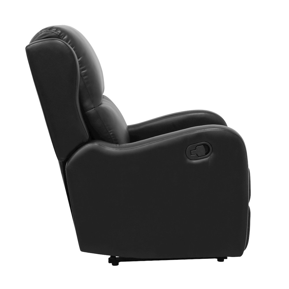 Lexicon Durant Faux Leather Manual Recliner in Black. Picture 4