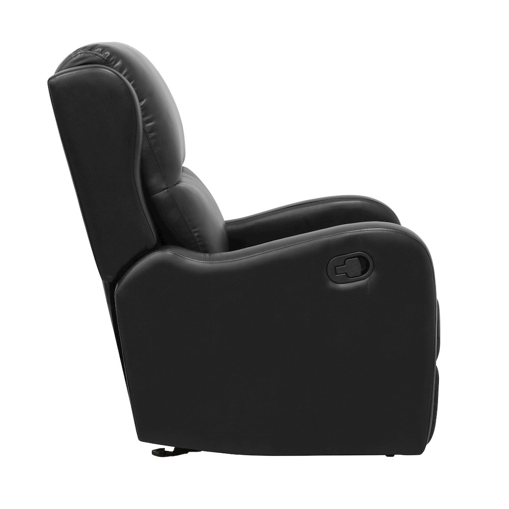 Lexicon Durant Faux Leather Glider Manual Recliner in Black. Picture 4