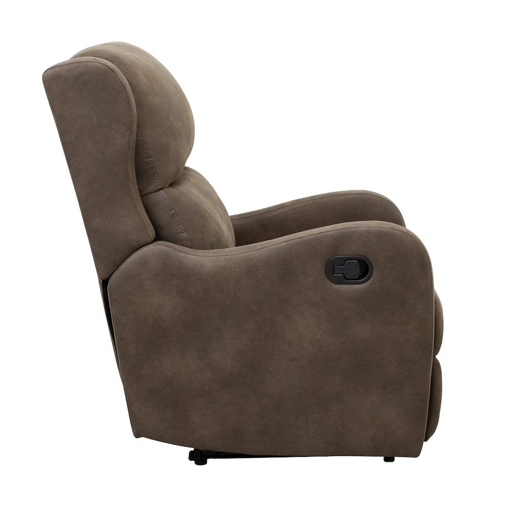 Lexicon Durant Microfiber Manual Recliner in Brown. Picture 4