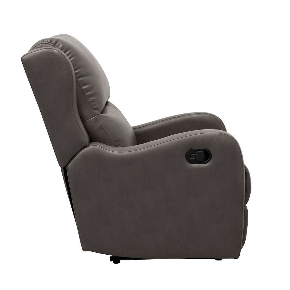 Lexicon Durant Faux Leather Manual Recliner in Gray. Picture 4