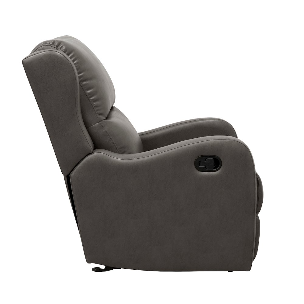 Lexicon Durant Faux Leather Glider Manual Recliner in Gray. Picture 4