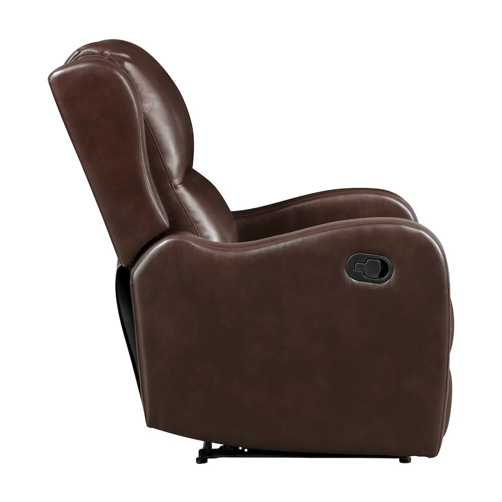 Lexicon Durant Faux Leather Manual Recliner in Brown. Picture 4
