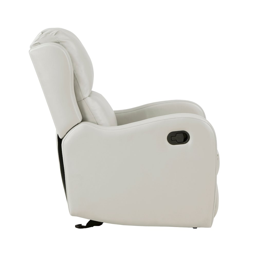Lexicon Durant Faux Leather Glider Manual Recliner in Taupe. Picture 4