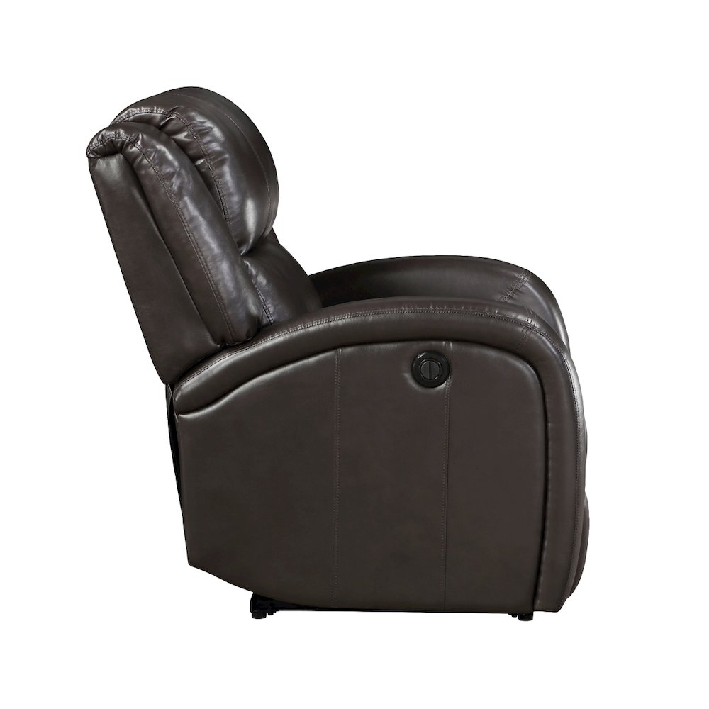 Lexicon Foxcroft Faux Leather Power Reclining Chair in Brown. Picture 4