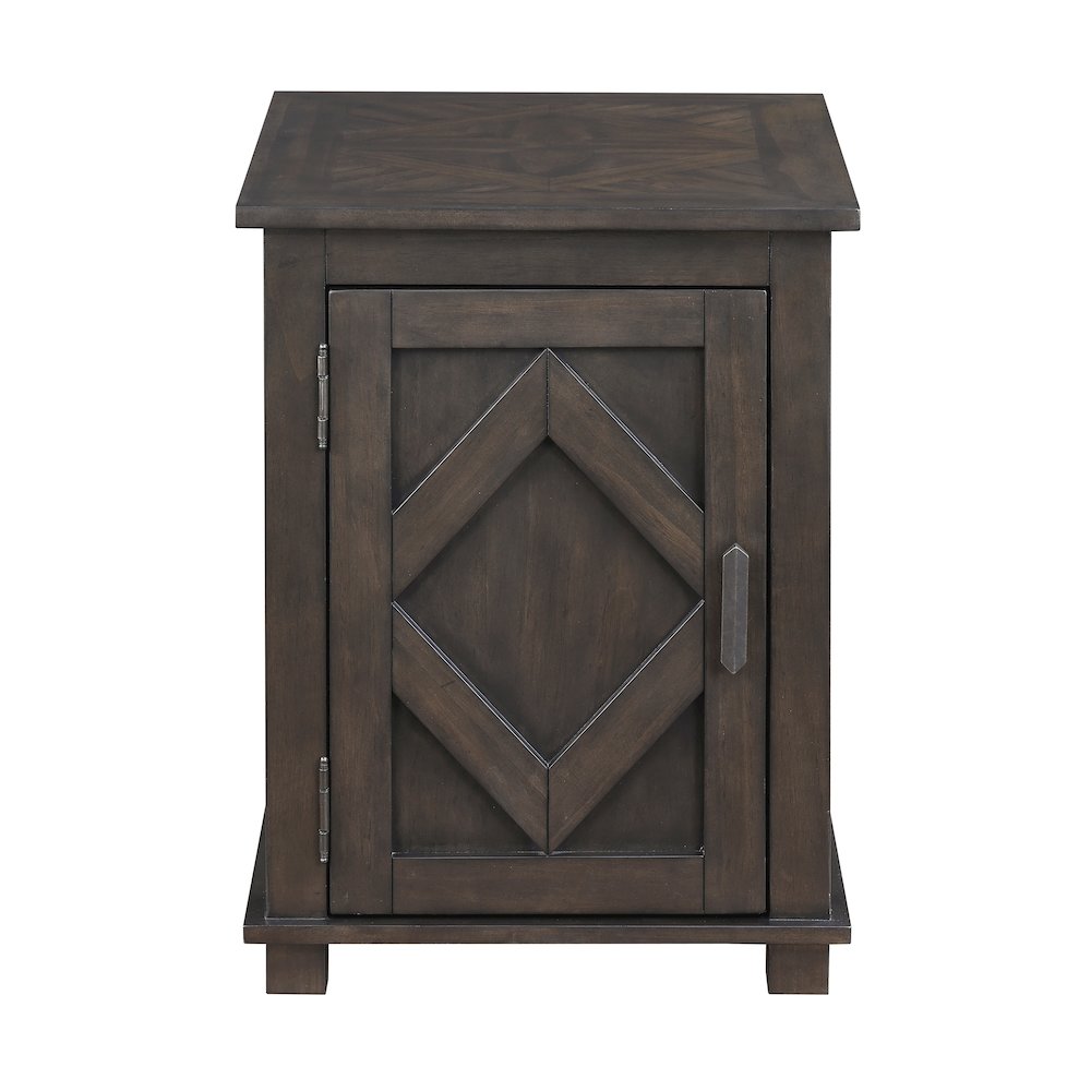 Lakeside Rubberwood Chairside Table in Brown. Picture 3