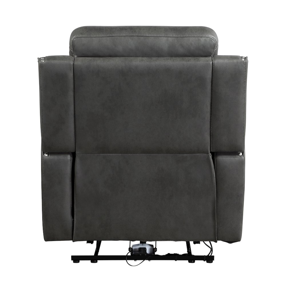 Kellen Microfiber Reclining Chair in Smoky Gray. Picture 3