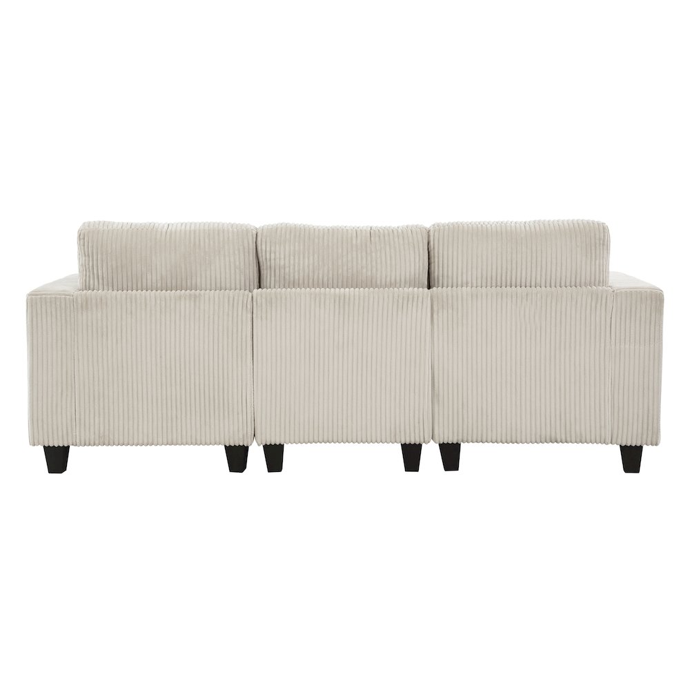 Walterboro Corduroy Sofa with Storage, Storage Pouches in Beige. Picture 3