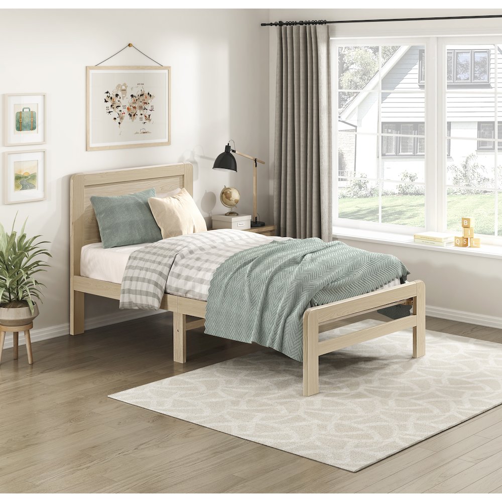 Carter Asian Hardwood Full Platform Bed in Natural. Picture 5
