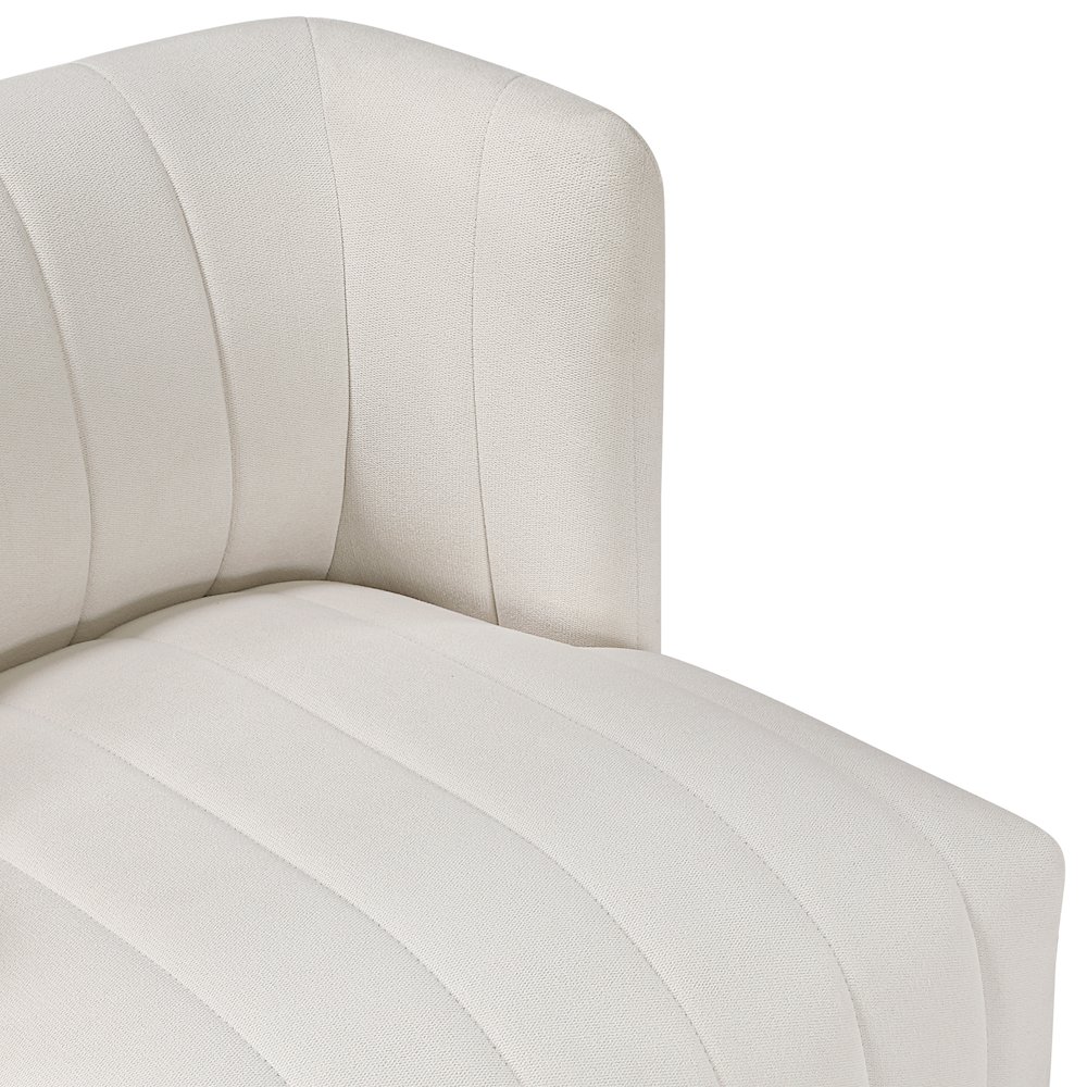 Joyce Textured Swivel Chair in Beige. Picture 7