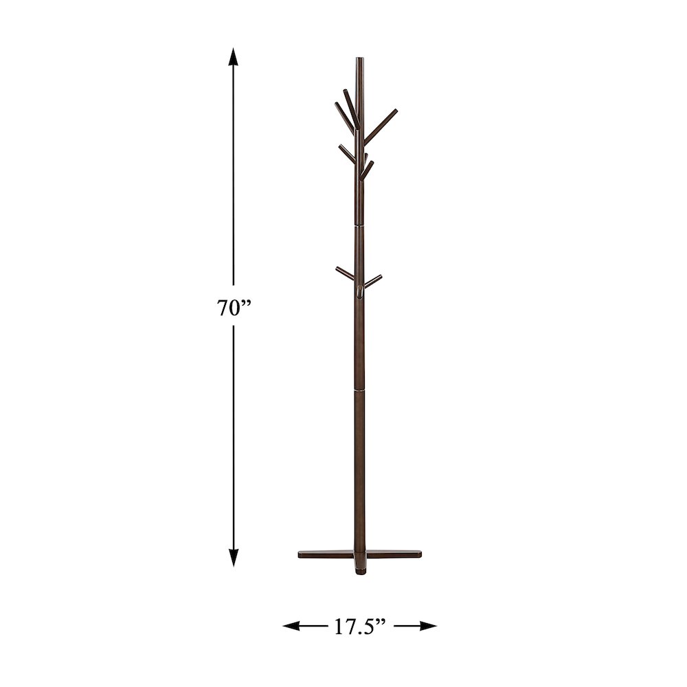 Jack Rubberwood Coat Rack in Dark Brown. Picture 4