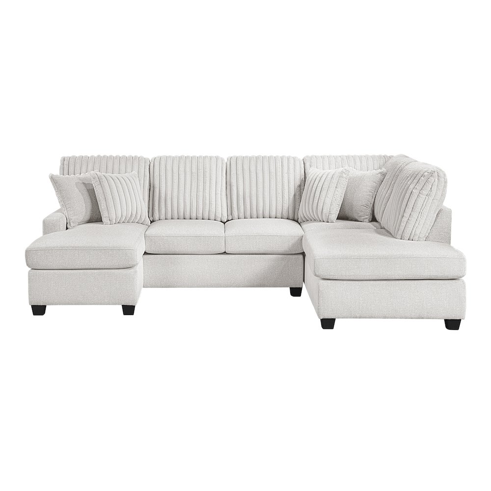 Lawson Cheniille, Corduroy 2-Piece Sectional with Left Chaise in Taupe. Picture 3