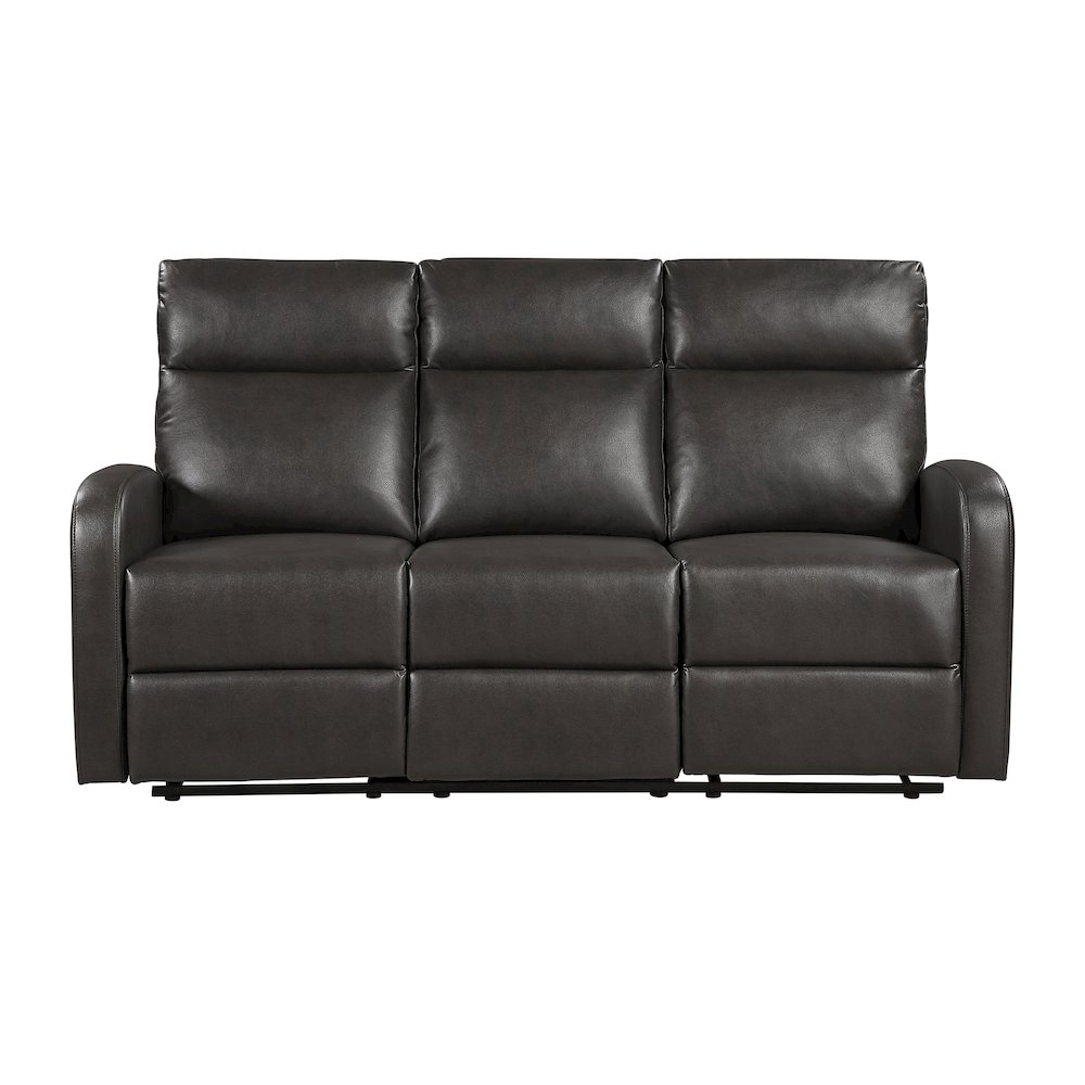 Allen Faux Leather 3pc Set: Sofa, Love, Chair in Espresso. Picture 4
