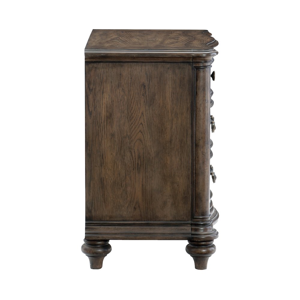 Heath Court Asian Hardwood Nightstand in Brown Oak. Picture 3