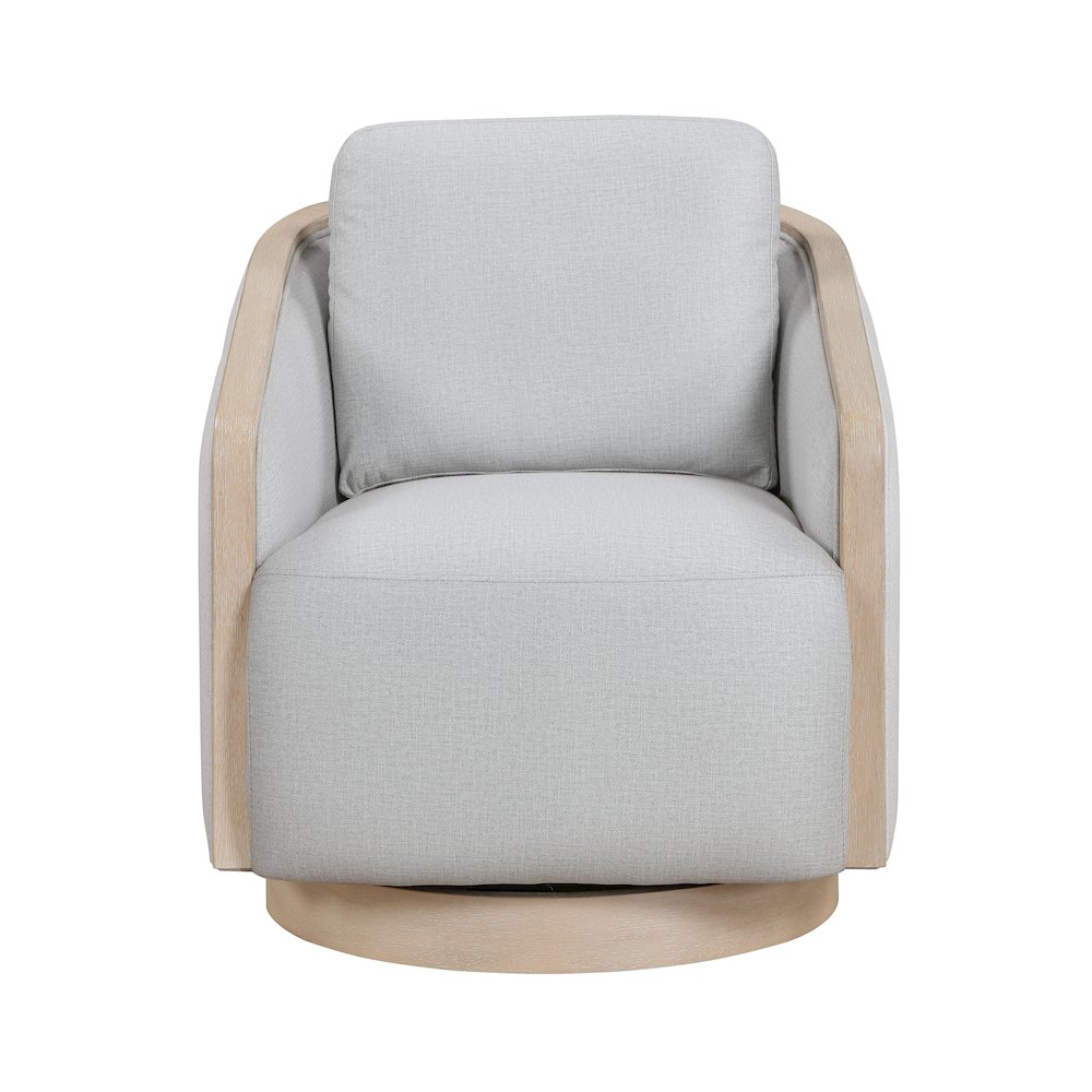 Hugo Textured Swivel Chair in Gray. Picture 4