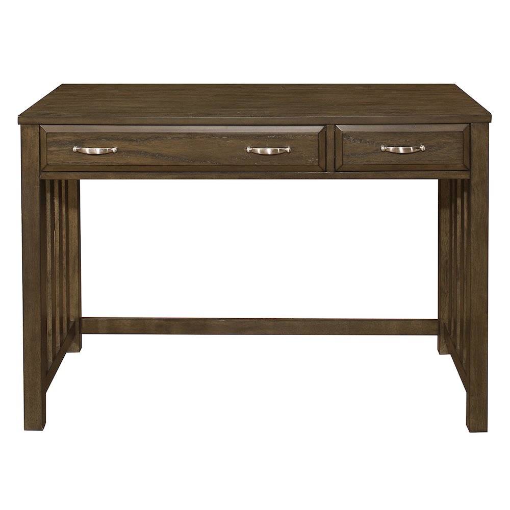 Blanche Asian Hardwood Desk in Brown Gray. Picture 4