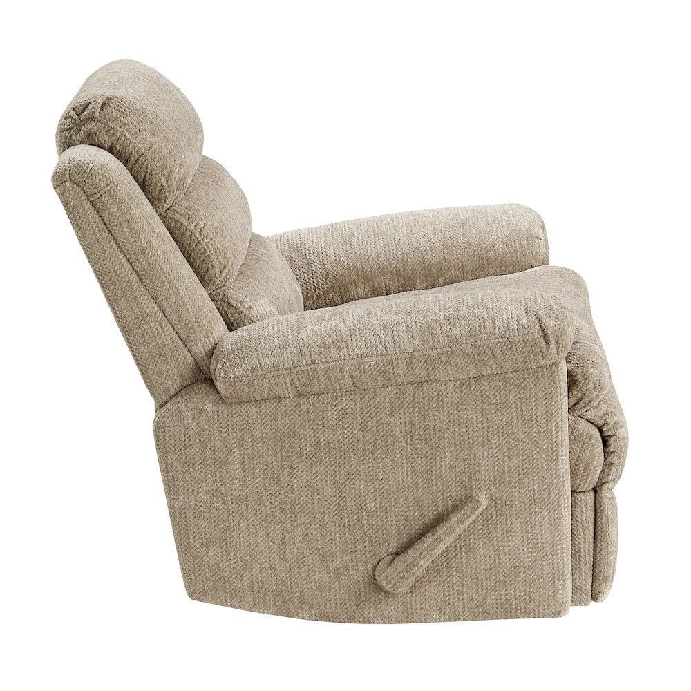 Oxford Microfiber Swivel Glider Reclining Chair in Brown. Picture 6