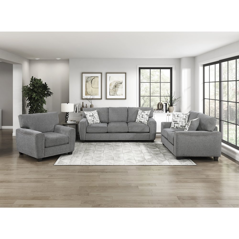 Isabel Chenille Sofa in Dark Gray. Picture 2