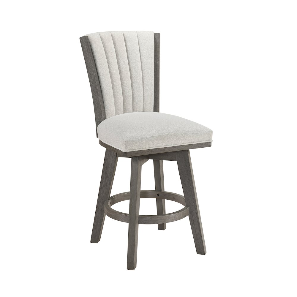 Corvallis Velvet Counter Height Swivel Stool, Set of 2 in Beige. Picture 1