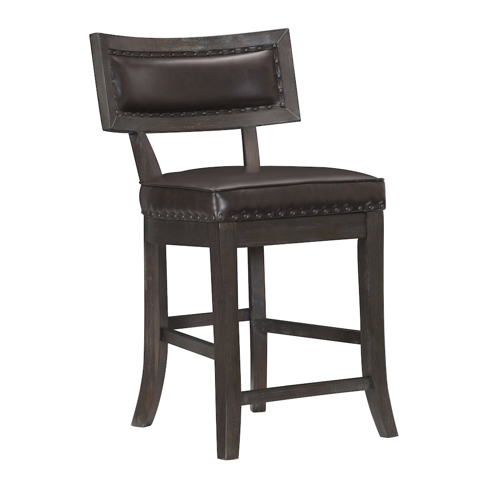 Oxton Asian Hardwood 5pcs Cntr Hght Dining Set in Distressed Dark Cherry. Picture 1