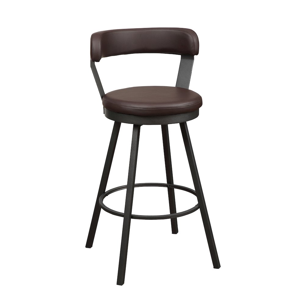 Appert Metal Swivel Pub Height Chair,  set of 2 in Brown. Picture 1