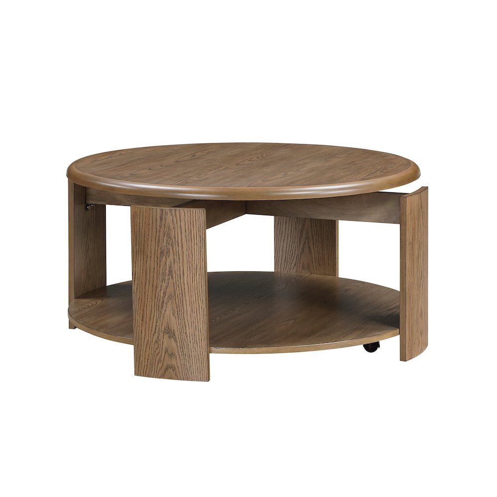 Ellis Asian Hardwood Cocktail Table in Brown. Picture 1