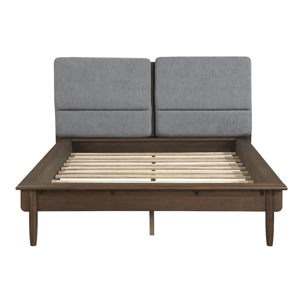 Astrid Asian Hardwood Eastern King Platform Bed in Walnut. Picture 5