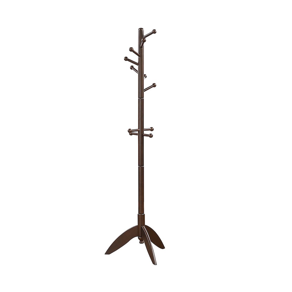 Moe Rubberwood Coat Rack in Dark Brown. Picture 1