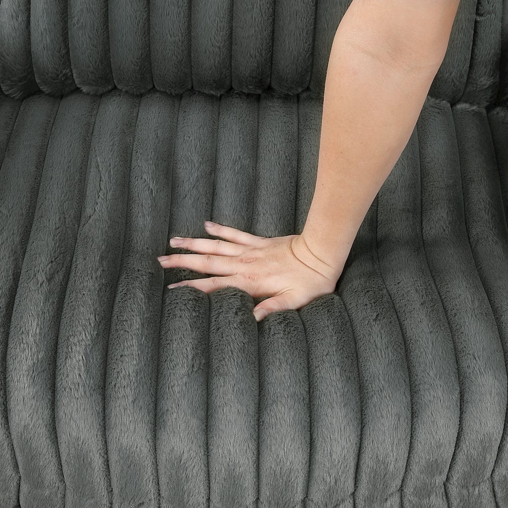 Tomball Corduroy Oversized Chaise Lounge in Dark Gray. Picture 13