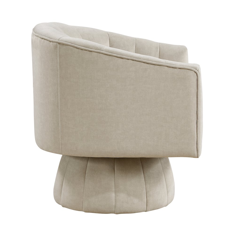 Lonita Velvet Swivel Chair in Taupe. Picture 6