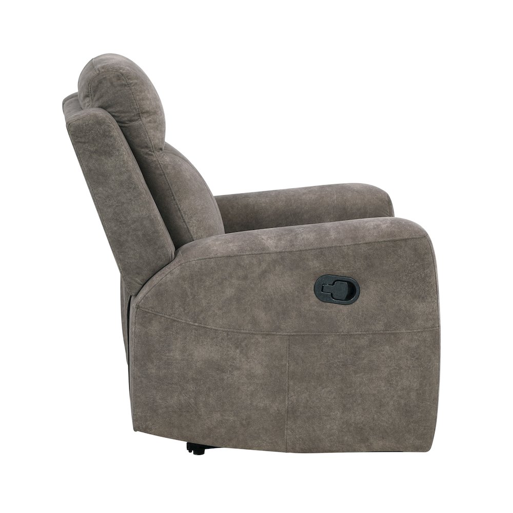 Muncie Microfiber Reclining Chair in Brown. Picture 6