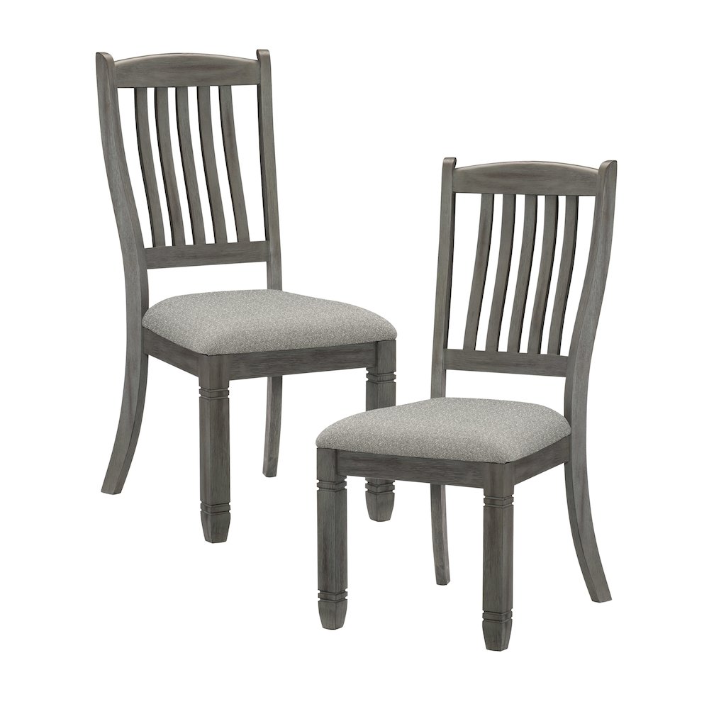 Granby Textured Dining Room Side Chair, set of 2 in Gray. Picture 6