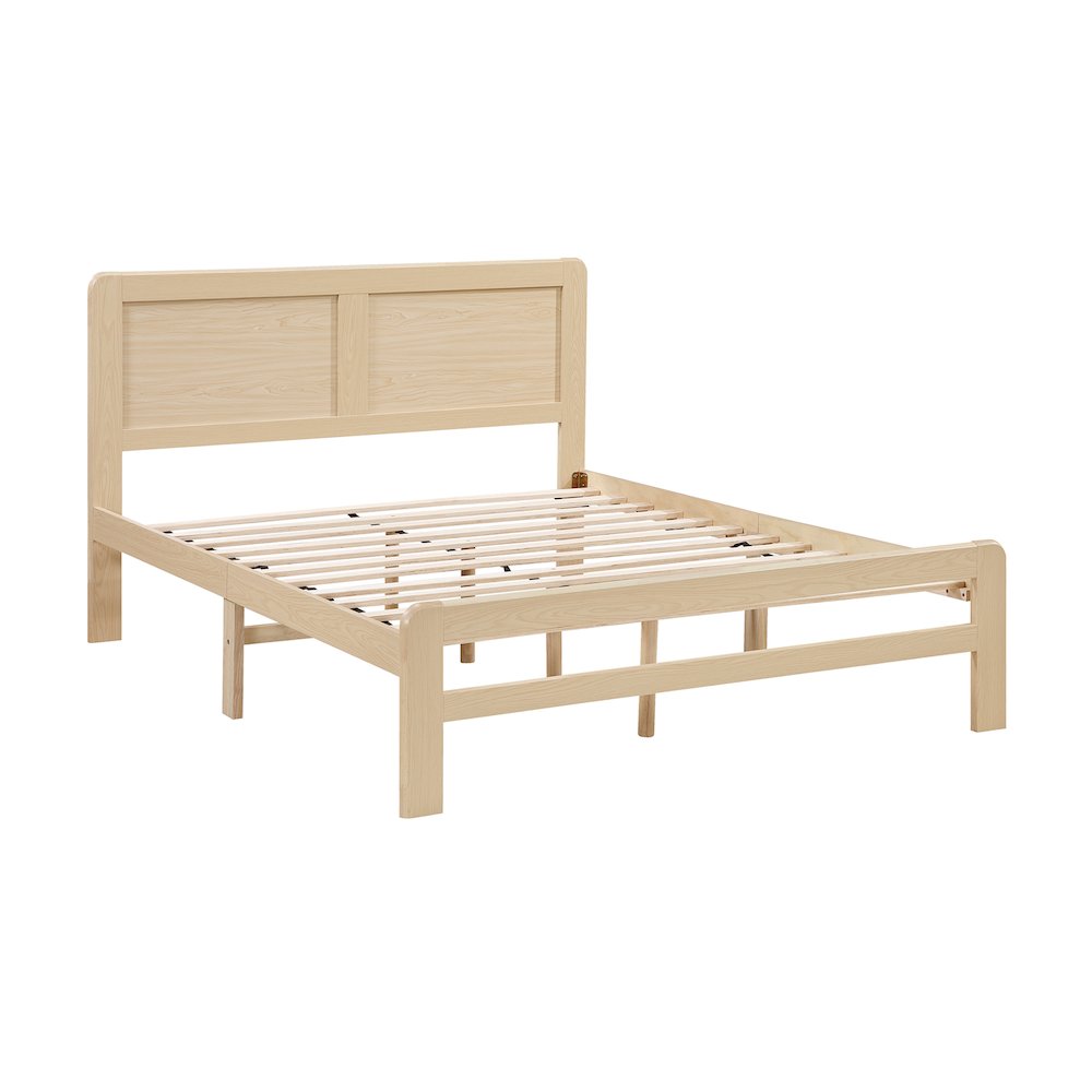 Carter Asian Hardwood Full Platform Bed in Natural. Picture 3