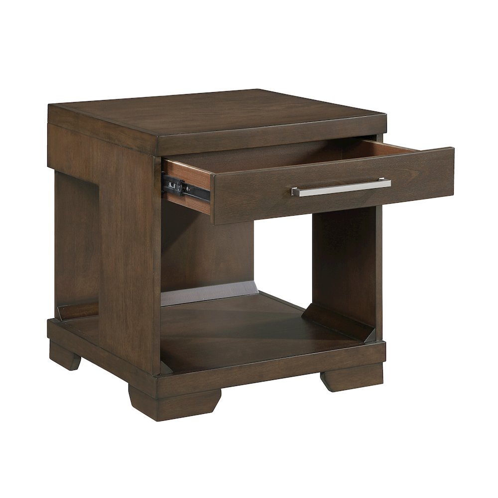 Duncan Asian Hardwood End Table in Espresso. Picture 6
