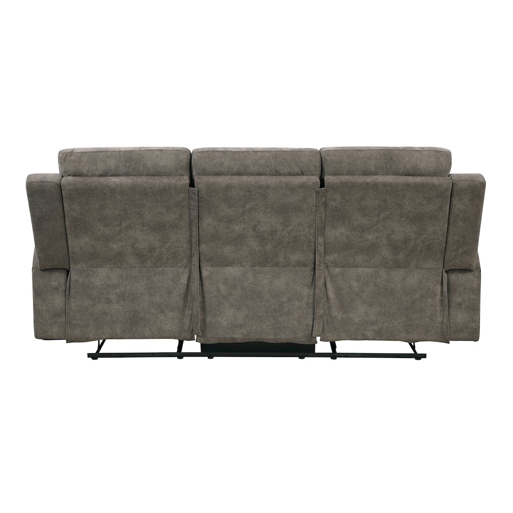 Muncie Microfiber Double Reclining Sofa in Brown. Picture 3