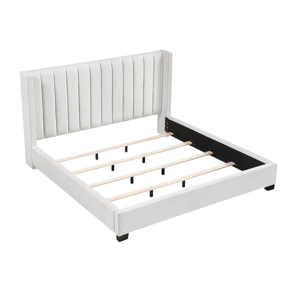 Emerson Textured California King Bed in a Box in Beige. Picture 4