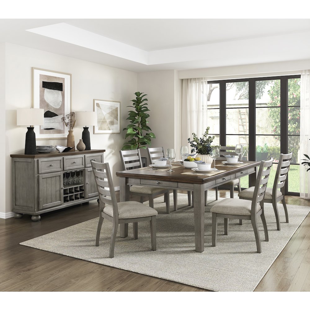 Tigard Acacia Veneer Dining Room Server in Gray. Picture 2