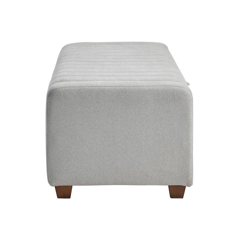 Derby Boucle Lift Top Storage Bench in Gray. Picture 5