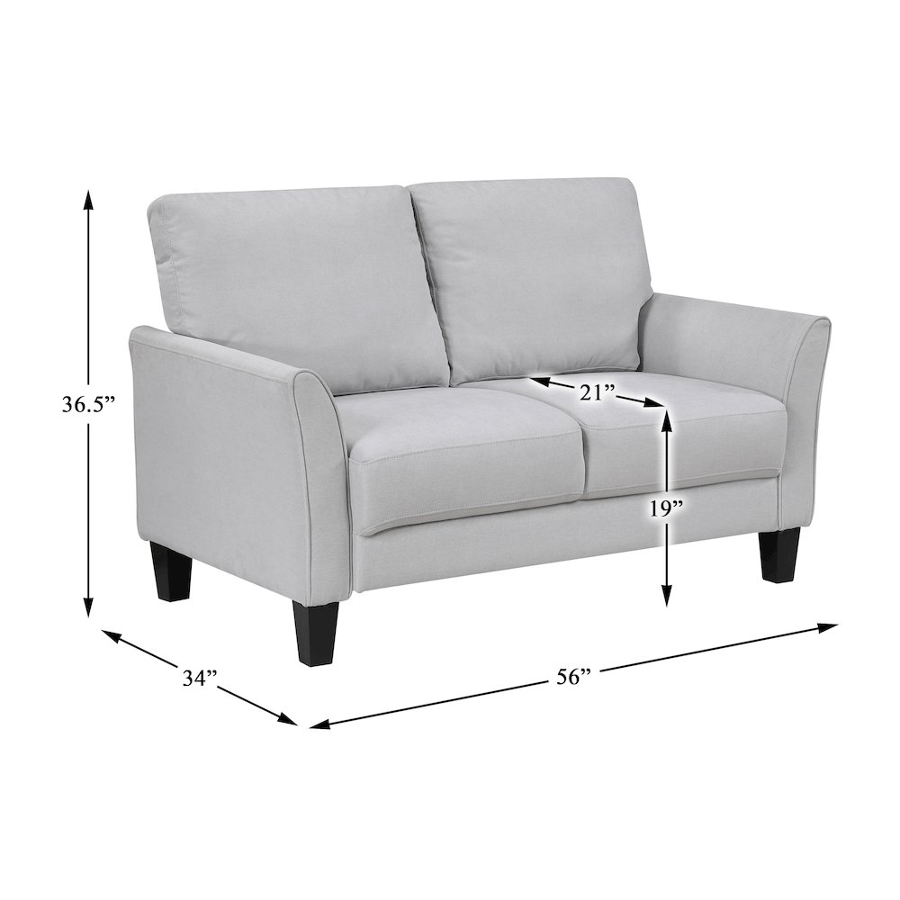 Aliana Textured Love Seat in Gray. Picture 6