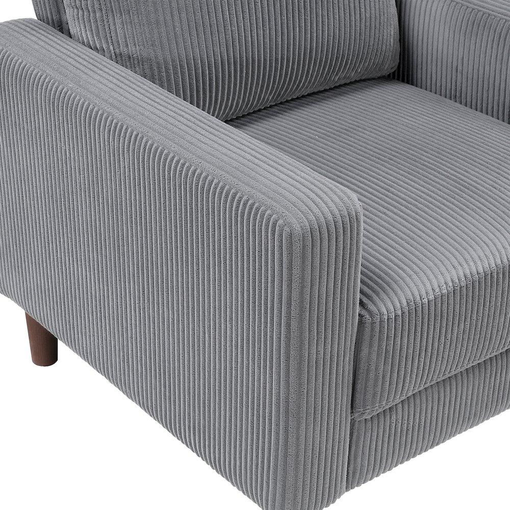 Crandall Corduroy Chair in Gray. Picture 9