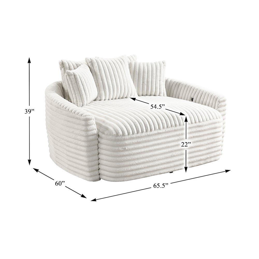 Tomball Corduroy Oversized Chaise Lounge in Beige. Picture 8
