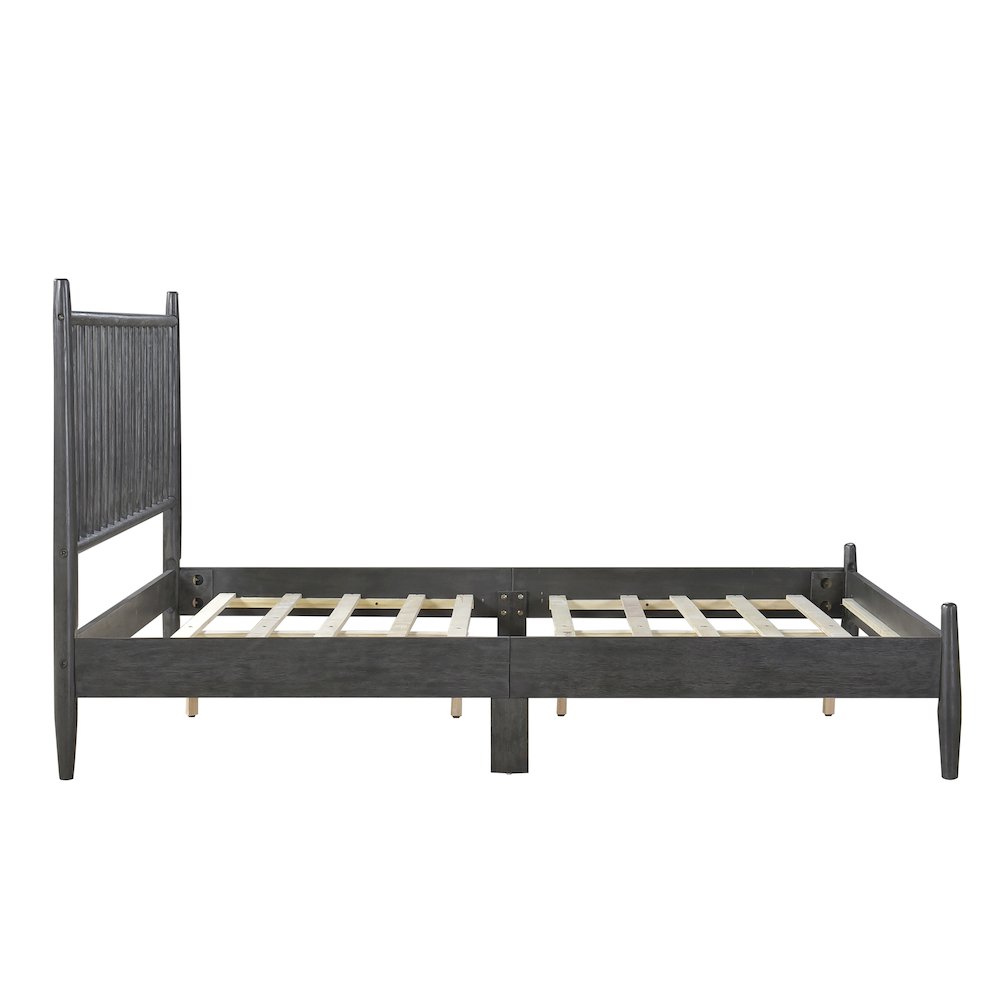 Brickell Rubberwood Queen Platform Bed in Gray. Picture 8