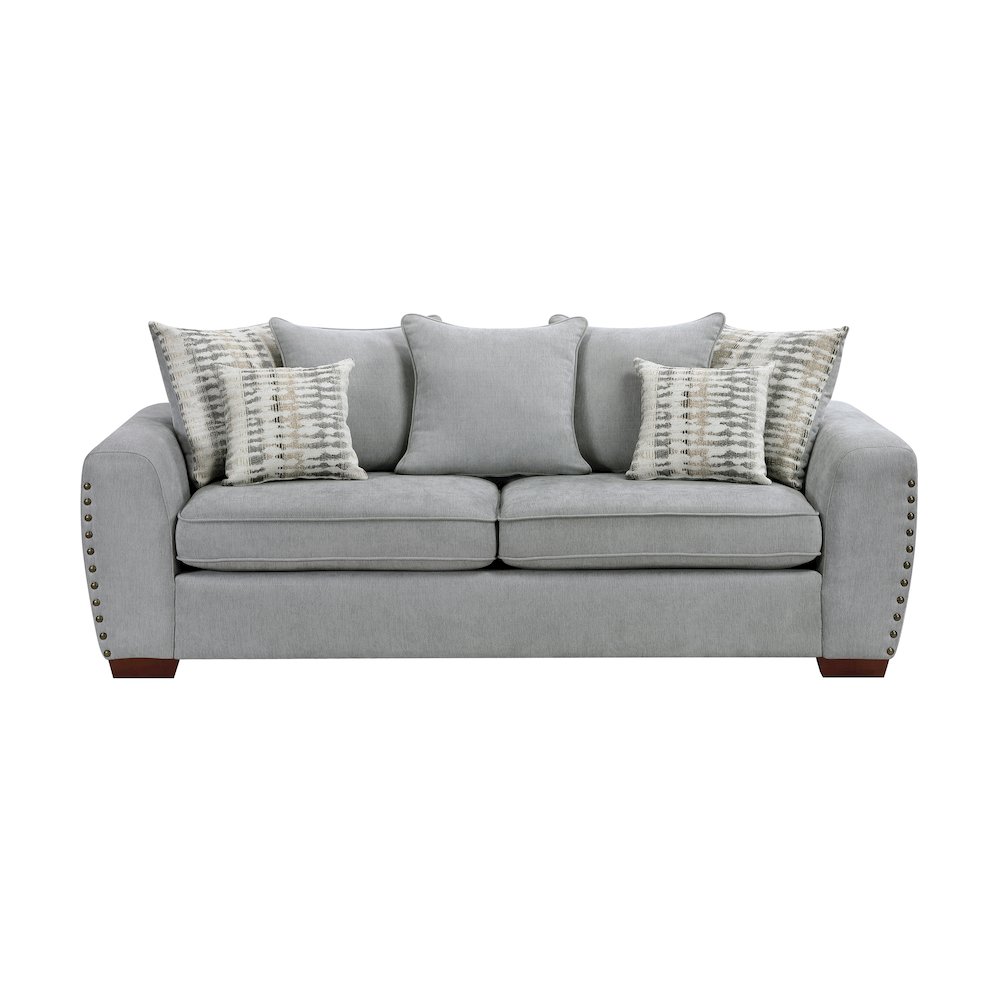 Hume Chenille 2pc Set: Sofa, Loveseat, Chair in Gray. Picture 12