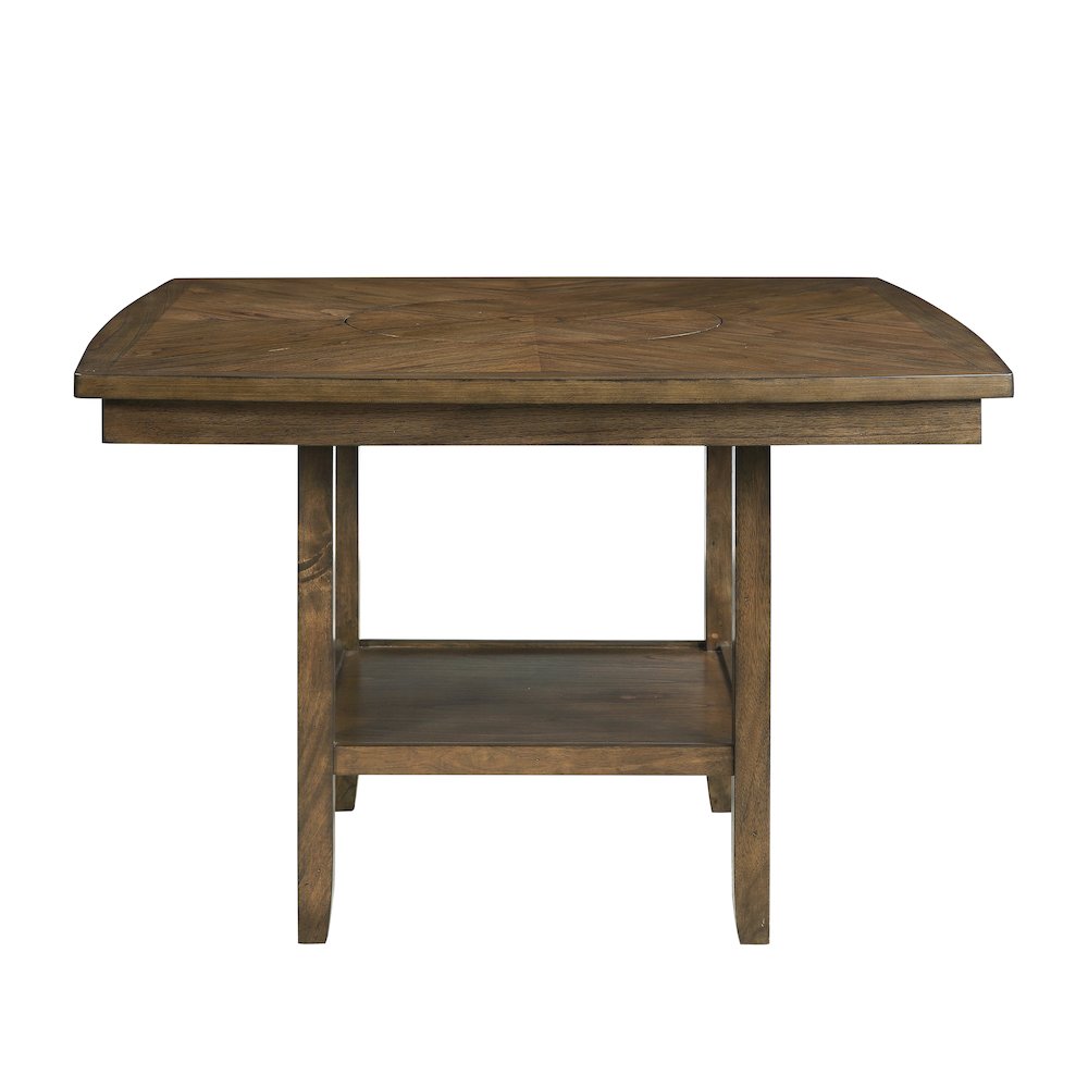 Balin Wood Counter Height Table with lazy susan in Light oak. Picture 3