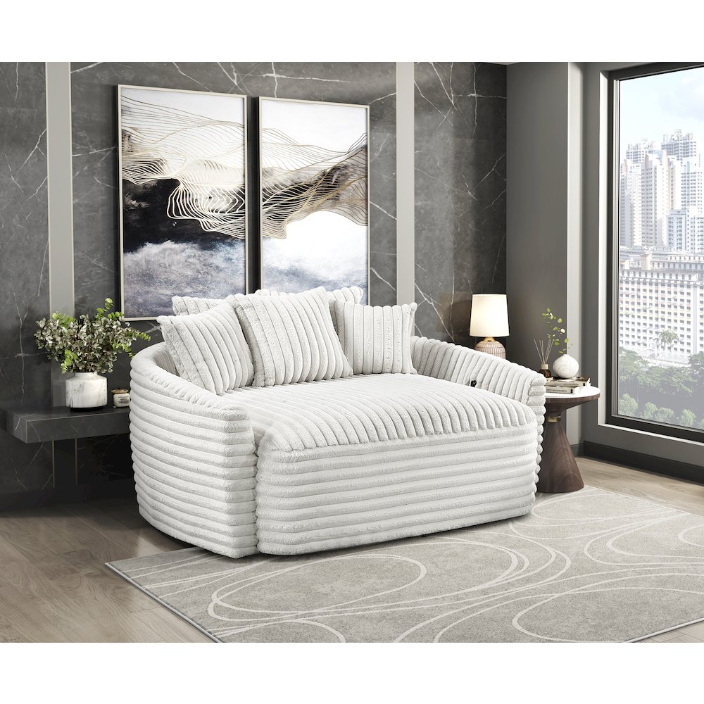 Tomball Corduroy Oversized Chaise Lounge in Beige. Picture 2